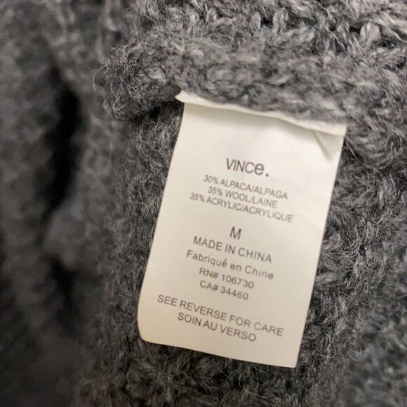 Vince Alpaca Blend Waffle Knit Hooded Cardigan Medium - Picture 3 of 6